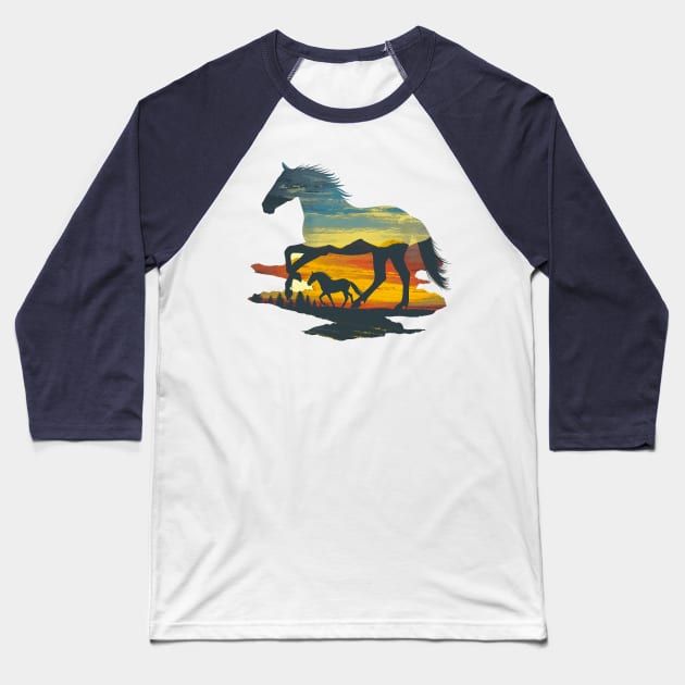 wild horses Baseball T-Shirt by Wintrly